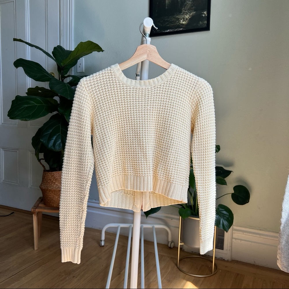 Pacsun LA Hearts Cream White Cropped Sweater